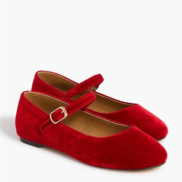 J. Crew Factory Other - Red Velvet Mary Jane Flats